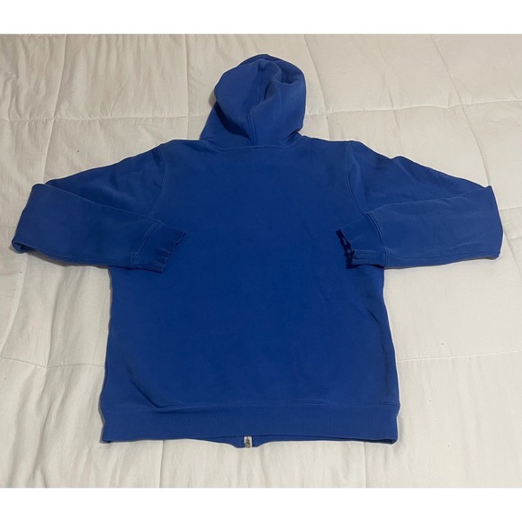 Adidas Womens Blue Full Zip Hoodie Sweatshirt Logo‎ Pocket Athleisure Size S - Picture 2 of 8